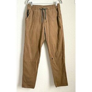 beardedgoat Men’s Brown Casual Flat Front Pants Pockets Drawstring M 36"